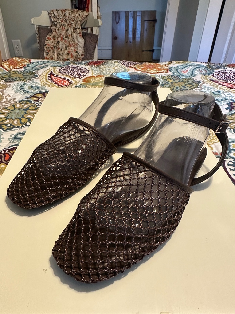 Old Navy Raffia Mesh Brown Slingback Flats 9